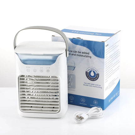 Portable Air Conditioner 3-in-1Mini Fan Cooler & Humidifier with 700 ml Top-Fill Water Tank & 7-Color Night Light 2/4/6 H Timer