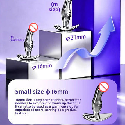 Metal Anal Plug Metal Dildo Butt Plug G-spot and P spot Stimulating Prostate Massager Adult Masturbation Anal Toys