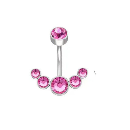 Pink Heart Shaped Navel Ring Ornament Water Drop 14G Belly Button Piercing Barbell Pendant Belly Nombril Piercing Women Jewelry