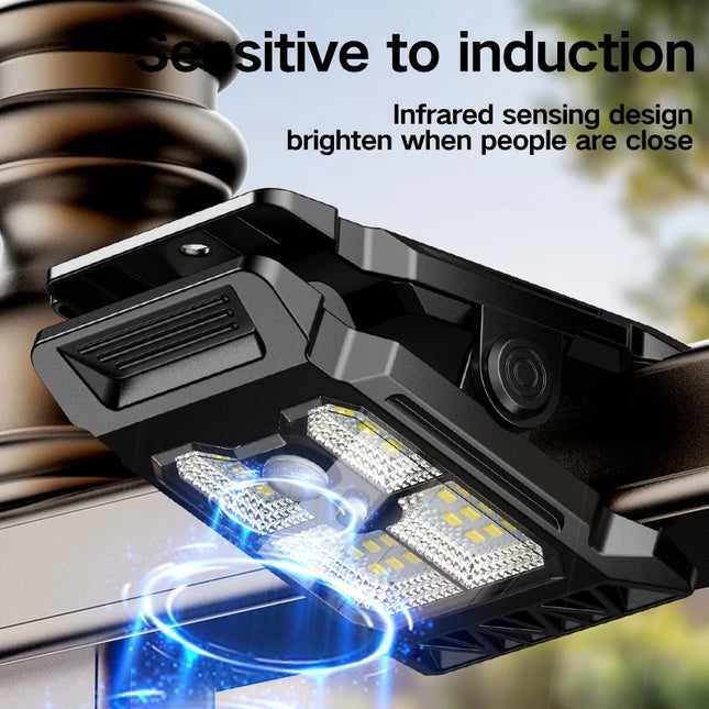 Nouvelle lampe solaire intelligente améliorée avec clip de détection, lampe de cour extérieure, éclairage de jardin, applique murale solaire