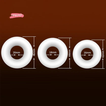 3Pcs Lasting Erection Penis Ring Male Delayed Ejaculation Scrotum TPE Reusable Cock Rings Testis Restraint Sex Toys For Men