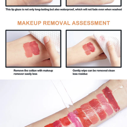 12 Color Non-stick cup Velvet Satin Gloss Lip glaze Mist Liquid matte lipstick Waterproof long-lasting color liquid