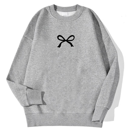 Casual Women's Sweatshirts Kawaii Bow Graphic Prints Pullover Comfortable Warm Oversize Hoodie Autumn Fleece Soft Female Clothes