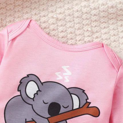 Newborn Baby Girl Clothing set Cute Koala Long Sleeve Top+ Pants+Hat 3PCS Outfits for 1-18 Months Infant Girl Spring&Autumn Wear