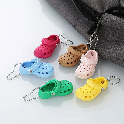 3D New Mini Shoes Shape Keychain PVC Shoe Charms For Clogs Accessories Women Beach Bag Sandals Buckle Pin DIY Jewelry Decoration