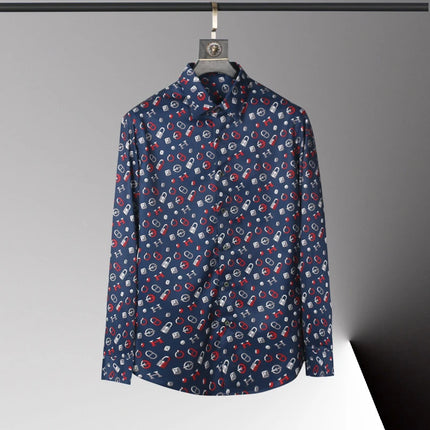 Men's shirt 3D printed geometric pattern men's shirt long-sleeved lapel casual top outdoor shopping shirt large size xs-6xl