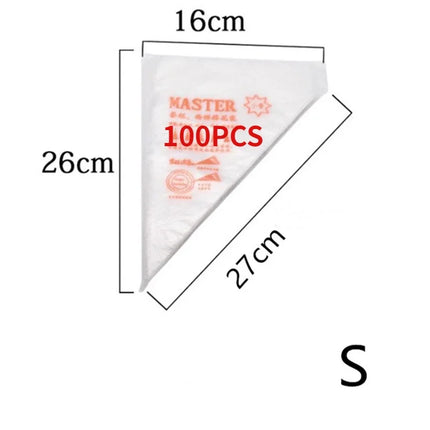 100Pcs/Set Professional Cake Decorating Disposable Piping Bags Kit Tools For Cupcakes Pastry Cream Baking Fondant Accessories