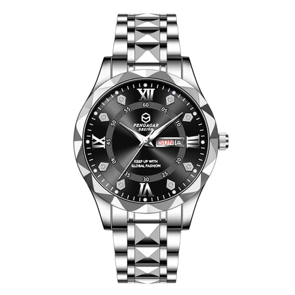 PAAZOMU Luxury Fashion Man Clock Top Business Waterproof Luminous Date Week Men's Watches Quartz Stainless Steel Men Wristwatc