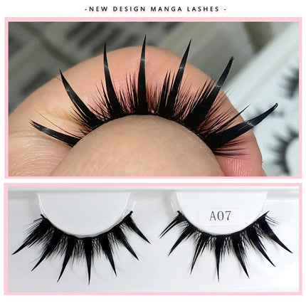 RED SIREN Eyelashes New Design Wet Manga Lashes Korean Makup Fashion Long Thick Natural Fake Eyelashes