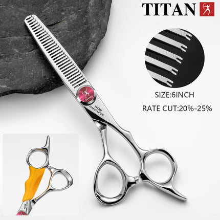 TITAN Professional Hairdresser Scissors Barber Scissors Hair Cutting Thinning Set of 5.5/6.0/6.5/7.0 Inch Japan 440C Steel