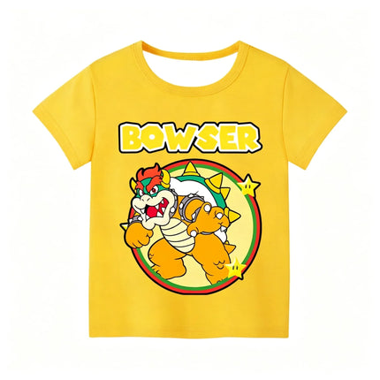 Super Marioes Bros Cute T-shirts Boys Girls Anime Cartoon Cute Short-sleeved Tops Children Summer Fashion T-shirt Kid Clothes