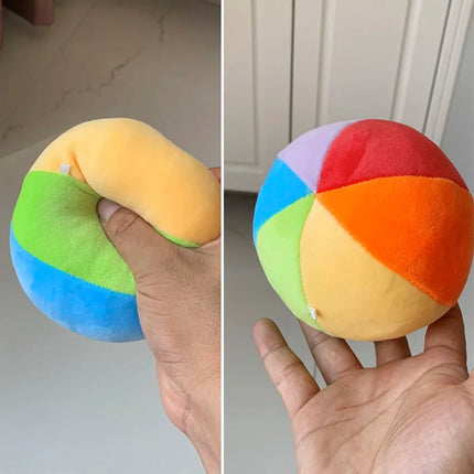 Baby Recognition Color Ball Plush Bells Ball Plush Multi Color Sensory Educational Toy Pet Training Toy Colorful Plush Bell