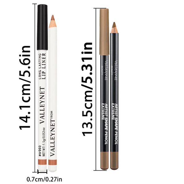 6pcs/Set Lip Liner Set Eyeliner Set Lip Combo Long lasting Matte Waterproof Lipstick Lip Liner Lipstick Lip Makeup