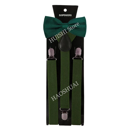 Hot Sale Suspenders Bowtie Sets Mens Women Boys Party Wedding Y-Back Shirt Braces Butterfly Belt Bow Tie Suit Accessories Gift