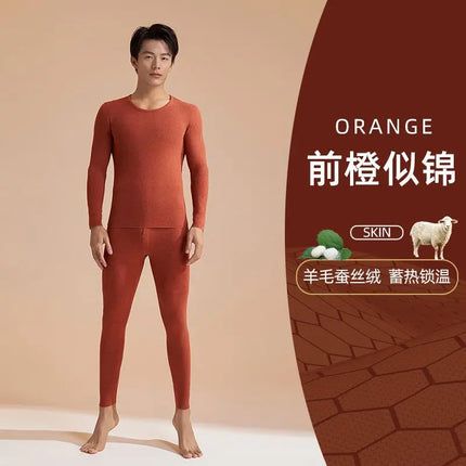 Women's Thermal Underwear Winter Clothes two piece set Long johns Cashmere Silk Thickened Seamless Warm Lingeries for woman Men