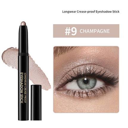 Waterproof 10 Colors Crease-proof Eyeshadow Pencil Stick Lasting Glitter Shimmer Matte Eye Shadow Highlighter Pen Eyes Makeup