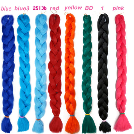 VERVES Braiding Hair Long 100 cm Folded Synthetic Jumbo Braids 165g/Piece Brown Black Pink Pure Color Braid Hair Extensions