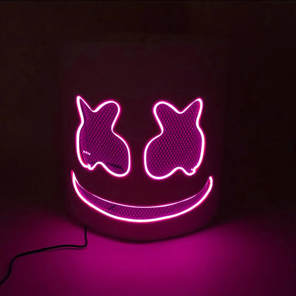 Hot sale Luminous Head Cover luminous DJ Marshmello mask Glowing Cosplay Headgear for Neon Night Club Music Rave Props