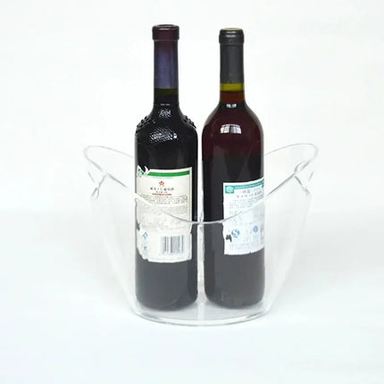 New 4L/8L Clear Plastic Ice Cube Storage Bucket or Champagne Bottles Ice Cooler Bar Decor for Home Kitchen Bar Cafe Use