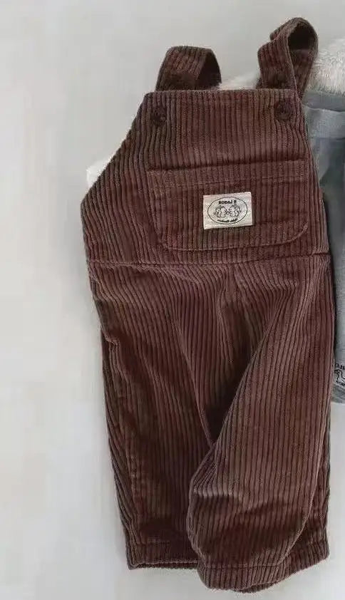 2025 Autumn New Baby Corduroy Overalls Girls Cute Vintage Casual Pants Infant Boy Versatile Strap Trousers Toddler Jumpsuit