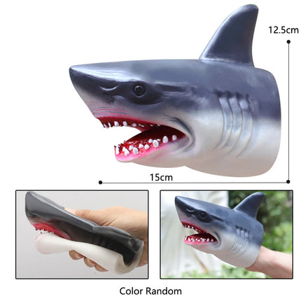 Dinosaur Head Hand Puppets Soft Tyrannosaurus Rex Triceratops Shark Parent-Child Interactive Toys for Kids Realistic Model Gifts