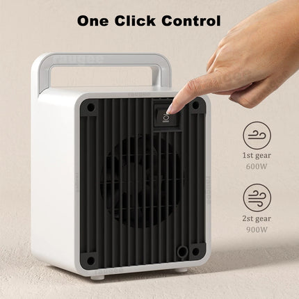 Portable Electric Heater 2 Level Adjustable Fast Heating 600W 900W for Bathroom Room Winter Home Heating Appliance