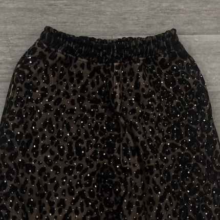 Retro Sweet & Edgy Bling Leopard Print Hoodie Wide Leg Trousers Set Women Y2K Loose Fit Tracksuit 2026
