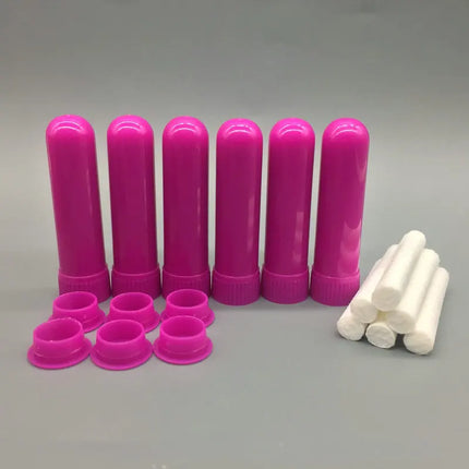 20-200set Colorful Plastic Nasal Inhalers Sticks Refill for Perfume with High Quality Replacement Cotton Wicks for Essentail Oil