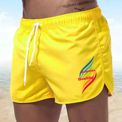Men's Quick Drying Beach Trunks  Summer Swim Gym Shorts Surf Ventilate Drawstring Casual Fashion Daily Pants
