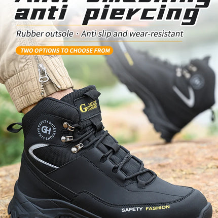 Construction Safety Shoes Men Waterproof Work Boots Anti-smash Steel Toe Shoes Puncture-Proof Indestructible Shoes Safety Shoes
