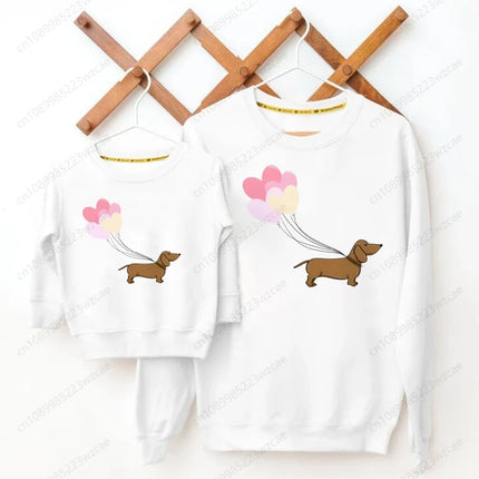Girls Sweatshirts Kids Boys Dachshund Teckel Funny Cute Dog Animal Printed Hoodies Child Clothing Autumn Long Sleeve Clothes