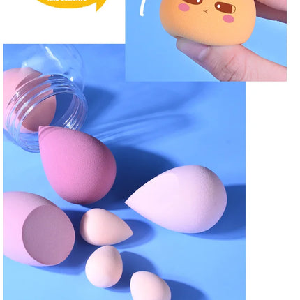 7Pcs/Set Makeup Sponge Set, Suitable for Liquid BB Cream Powder Application, Makeup Egg Dry Wet Dual-use Powder Puff