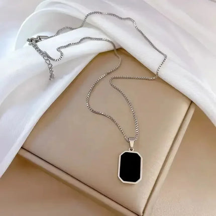New Street Style Black Square Stud Earrings for Women Minimalist Korean Fashion Geometric Enamel Big Earring Jewelry Girl Gift