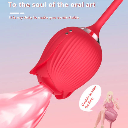 Rose Toy Sucking Vibrator Stimulator for Women with 10 Suction Thrusting Dildo G Spot Vibrators Adult Toys for Women Men Couples