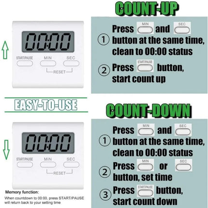 Kitchen Reminder Magnetic Digital Timer for Cooking Timer with Back Stand with Loud Alarm Countdown Timer Kitchen Gadget
