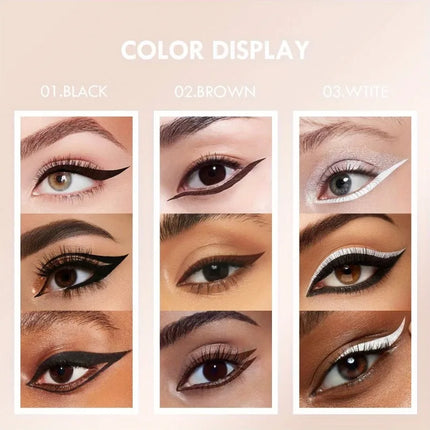 Long Lasting Black Brown Eye Liner Natural Waterproof Liquid Eyeliner Pen Quick-Drying Smooth Smudge-Proof Eyes Makeup