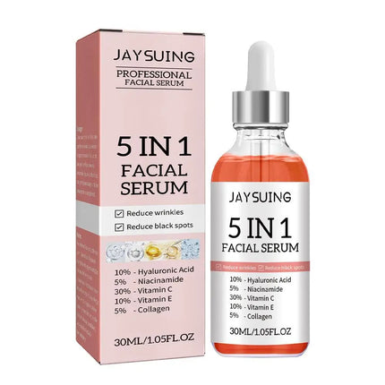 5 In 1 Face Serum 30% Vitamin C Moisturizing Whitening Anti Wrinkle Aging Niacinamide Hyaluronic Acid Facial Serum SkinCare 30ml