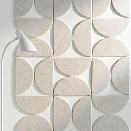 Decorative Bulletin Board Felt Wall Tiles Semi-Circle Self-adhesive Wall Stickers with Removable for DIY Home Office Decoration