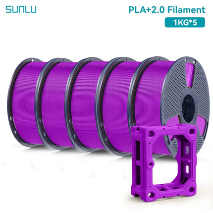 SUNLU 5KG PLA Plus 2.0 3D Printer Filament 1.75mm 1000g Spool (2.2lbs) Neatly Arranged No Knot Filament Fit Most FDM Printer