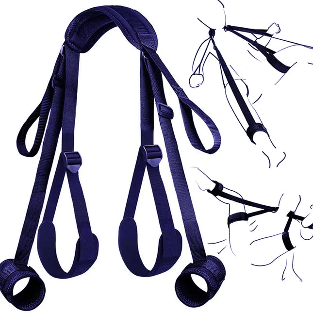 Adult Game Adjustable BDSM Restraint Strap Handcuffs Wrist & Ankle Cuff Gag Sex Restraint Neck Flirt Sex Toys For Women Sex Shop