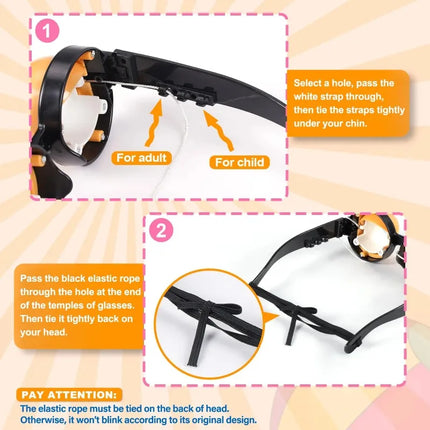 1Pairs Halloween Crazy Eye Glasses for Kids Funny Novelty Gag Prop Creative Toy Eyewear for Party Costume Joke Use