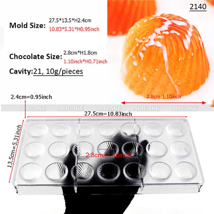 3D Polycarbonate Chocolate Molds Sphere Diamond Chocolate Bombs Bonbons Candy Bar Professional Confectionery Baking Pastry Tools