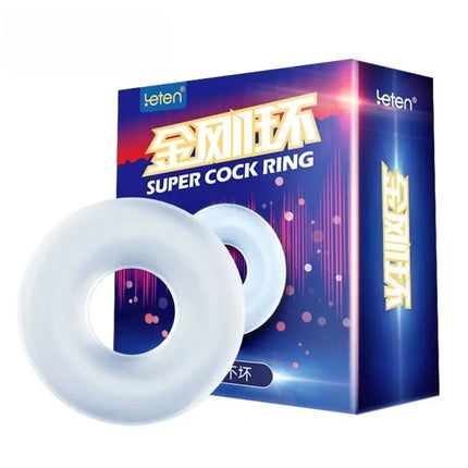 LETEN 3in 1 Silicone Penis Ring Ejaculation Delay Long Lasting Training Cock Erection Reusable Intimate Goods Sex Toys for Men