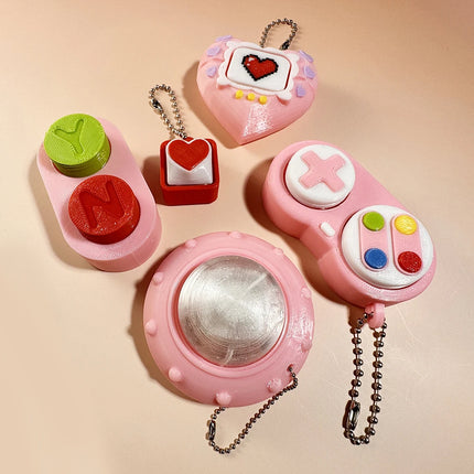 Calming Keychain Keys Finger Button Anti-stress Toys Pencil Game Controller UFO Funny Decompression Gifts for Children Adults