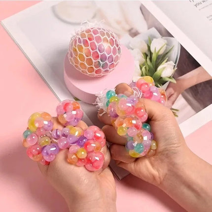 Rainbow Bead Stress Ball Squishy Balls Fidget for Adults Stress Relief Sensory Sticky Balls Squeeze Balls Party Favors & Gifts