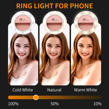 Knob Adjustable Selfie Light 2 Color Temperature Stepless Dimming LED 800mah Portable Rechargeable Fill Light for Photography