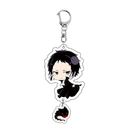 Cute Anime Figure Dazai Osamu Kunikida Doppo Edogawa Rampo Nakajima Atsushi Key Ring Fashion Acrylic Key Chain Plate Fans Gift