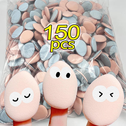 150pcs Mini Finger Puff Foundation Small Air Cushion Powder Sponge Face Concealer BB CC Cream Cosmetic Applicator Makeup Tools