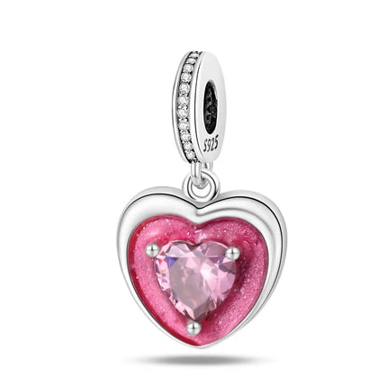100% 925 Sterling Silver Fashion Pink Princess Skirt Bag Lipstick Charms Beads Fit Qikaola Original Bracelets DIY Jewelry Gifts