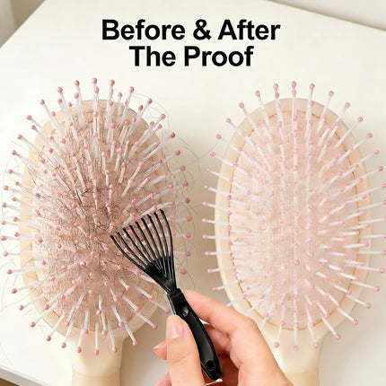 Hair Brush Cleaner Tool, Cleaner Hair Brush Cleaner Hair Dirt Remove Comb Embeded Tool for Home Salon